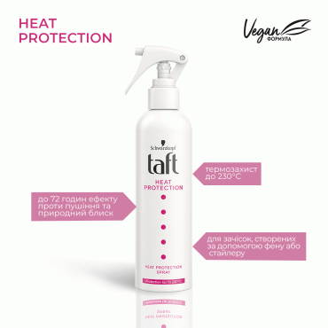 Термозащитный спрей Taft Heat Protection для защиты волос от высоких температур 230 ° C 250 мл фото 1