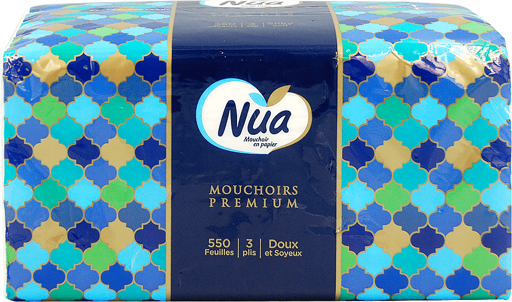 Nua косметические салфетки в пленке 3 слоя, 184 шт.,1 упаковка