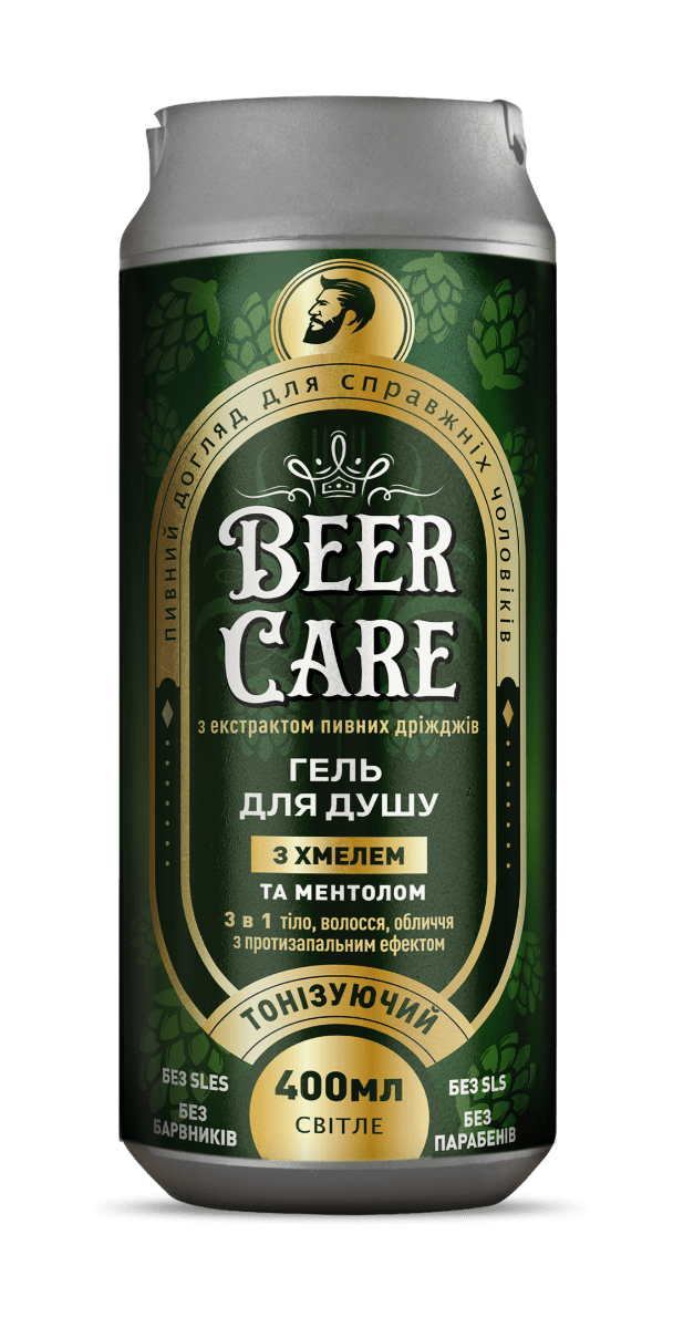 Гель для душа Beer Care 3в1 Тонизирующий с хмелем, 400 мл