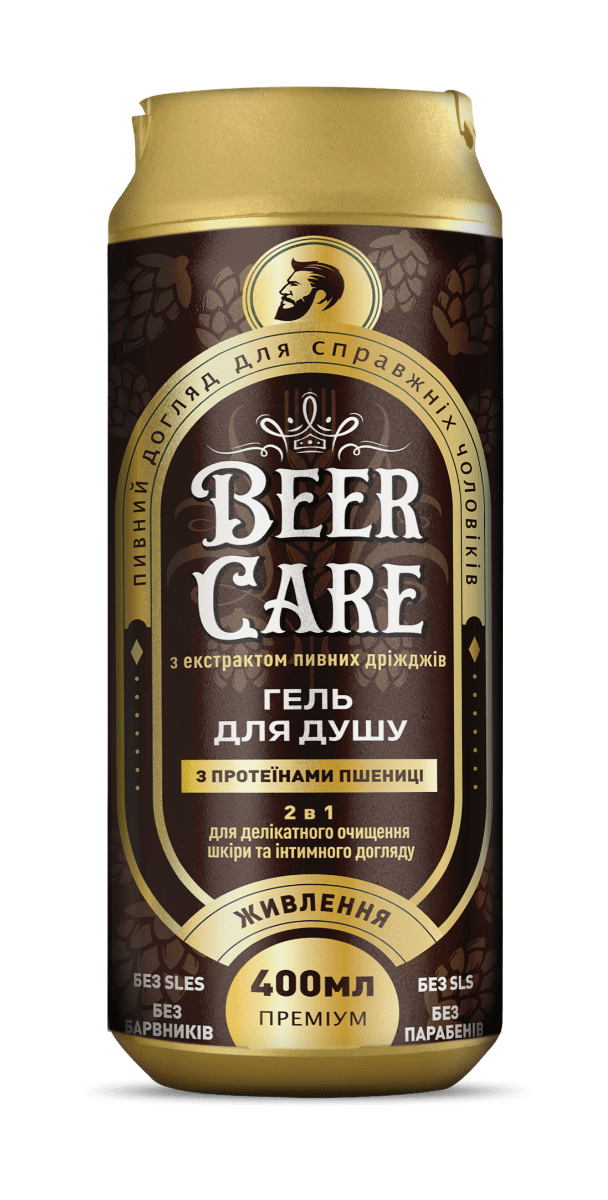Гель для душу Beer Care 2в1 З протеїнами пшениці Живлення, 400 мл