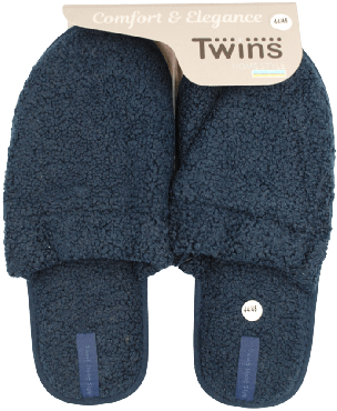 Тапочки домашние Twins&Ko Teddy blue (без ушей) размер 44-45