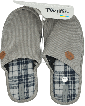 Тапочки домашние Twins&Ko вельвет-клеточка серый размер 42-43