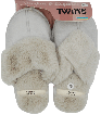 Тапочки домашние Twins&Ko (HS-LUX) замшевые с меховым изнанкой свет серый размер 36-37