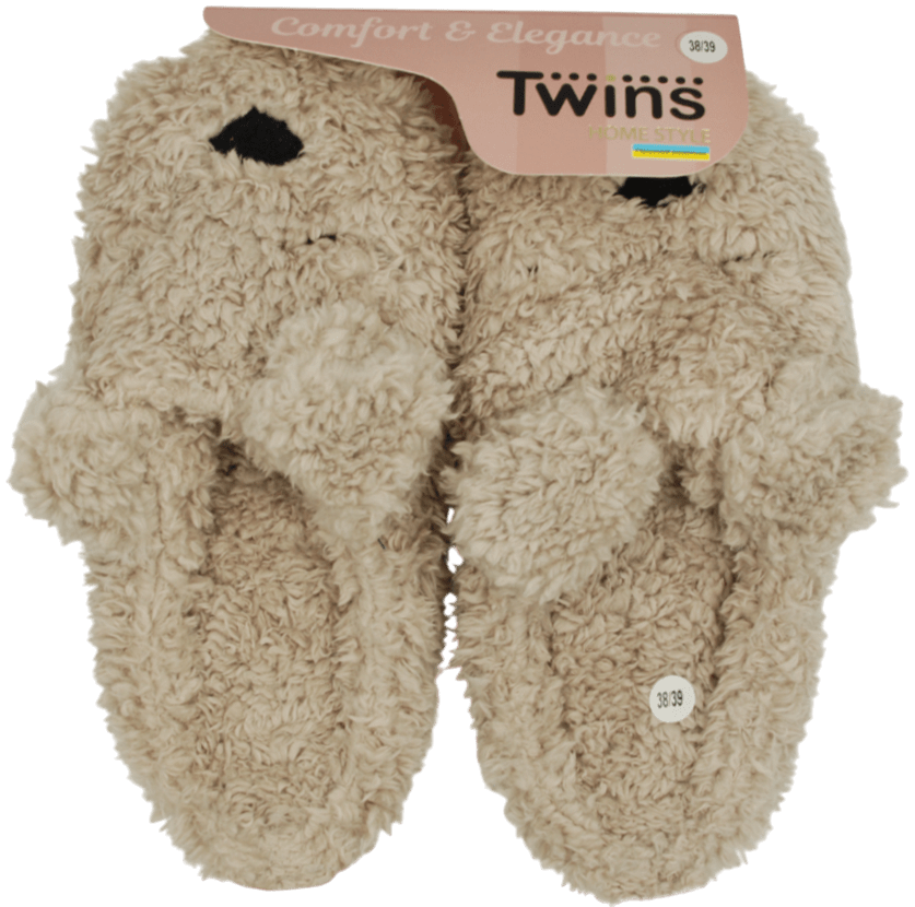 Тапочки домашние Twins (HS-LUX) animals bear получешки размер 38-39