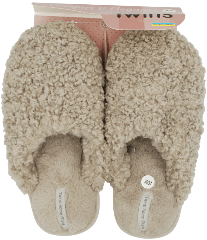 Капці домашні Twins (HS-OZ) curly gray хутряні розмір 36-37
