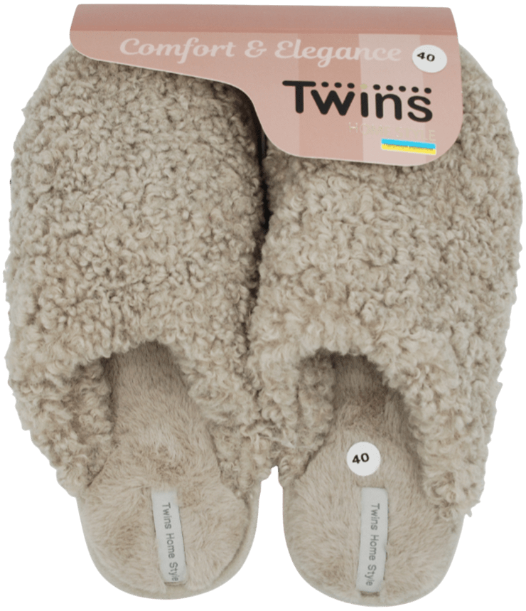 Капці домашні Twins (HS-OZ) curly gray хутряні розмір 40