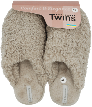 Капці домашні Twins (HS-OZ) curly gray хутряні розмір 40