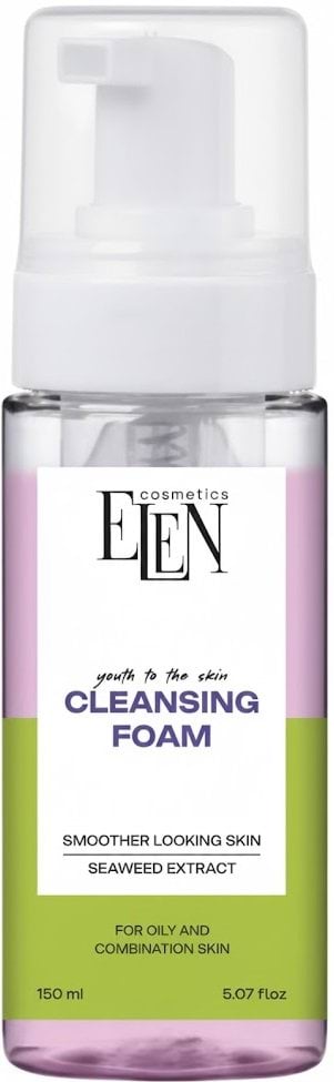 Очищуюча пінка для вмивання ELEN cosmetics для жирної та комбінованої шкіри 150 мл