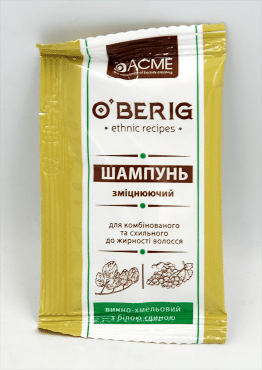 O’BERIG Шампунь винно-хмелевой с белой глиной для комбин. и склонн. до жирности волос, 15мл