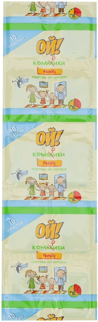 Пластини від комарів Ой! Комарики FAMILY 10 шт.