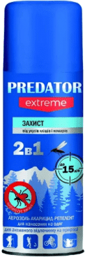 Аерозольний засіб PREDATOR 2 в 1 від комарів, кліщів 150 мл