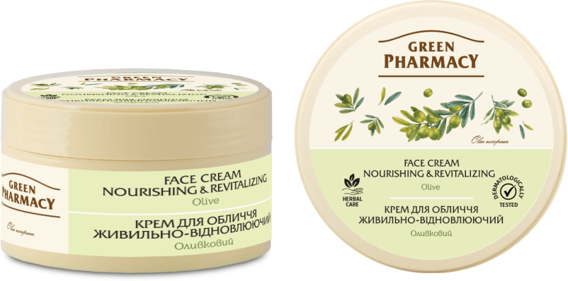Крем для обличчя Зелена аптека Оливковий поживно-відновлюючий 200 мл