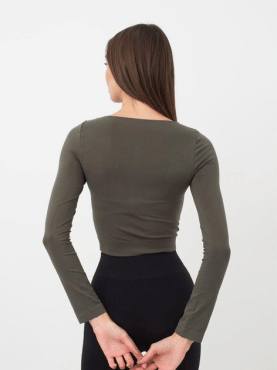 Футболка Giulia CROP TOP р. L/XL хакі фото 1