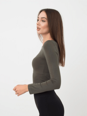 Футболка Giulia CROP TOP р. L/XL хакі фото 3
