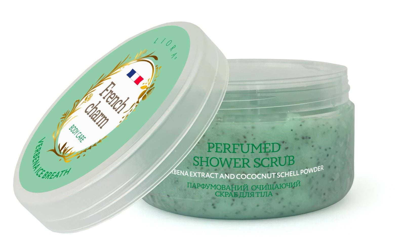 Скраб для тела Liora очищающий парфюмированный Verbena Ice Breath, 335 г