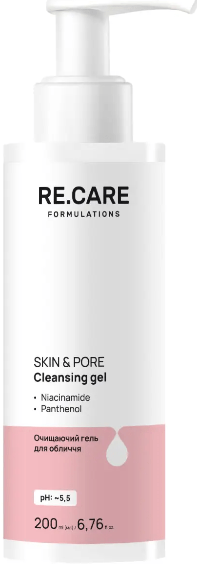 Гель для вмивання RE.CARE Skin & Pore Cleansing Gel очищувальний 200 мл