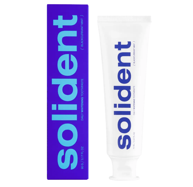 Зубная паста SOLIDENT отбеливающая Blackcurrant mint / смородина-мята, 90 г