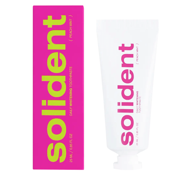 Зубная паста SOLIDENT отбеливающая Peach-mint /персик-мята, 25 г