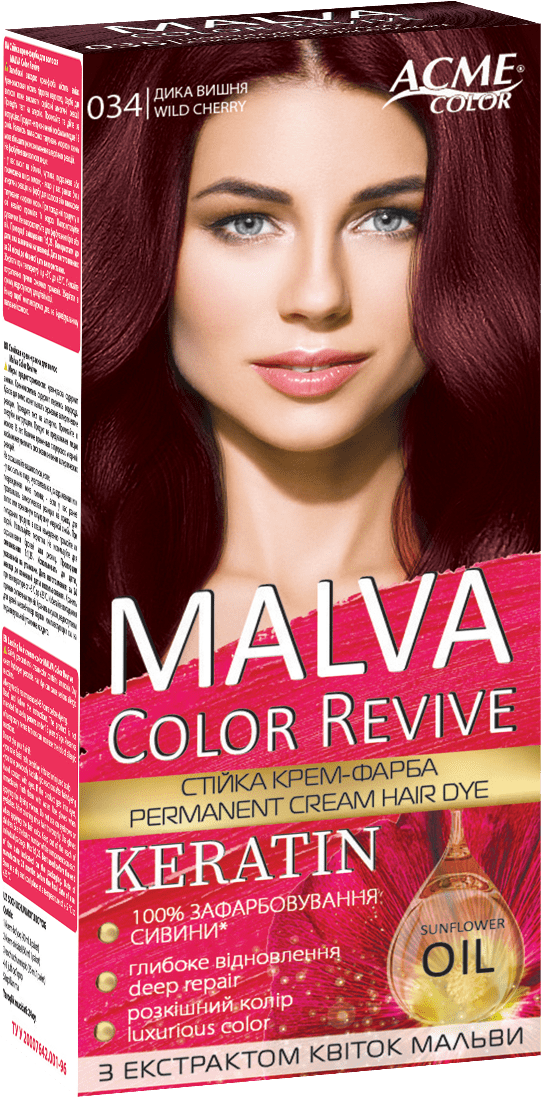 Крем-краска для волос Malva Color Revive № 034 Дикая вишня