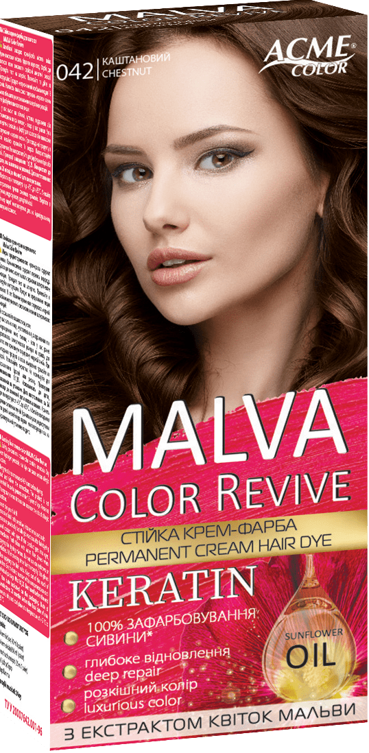 Крем-краска для волос Malva Color Revive № 042 Каштановый