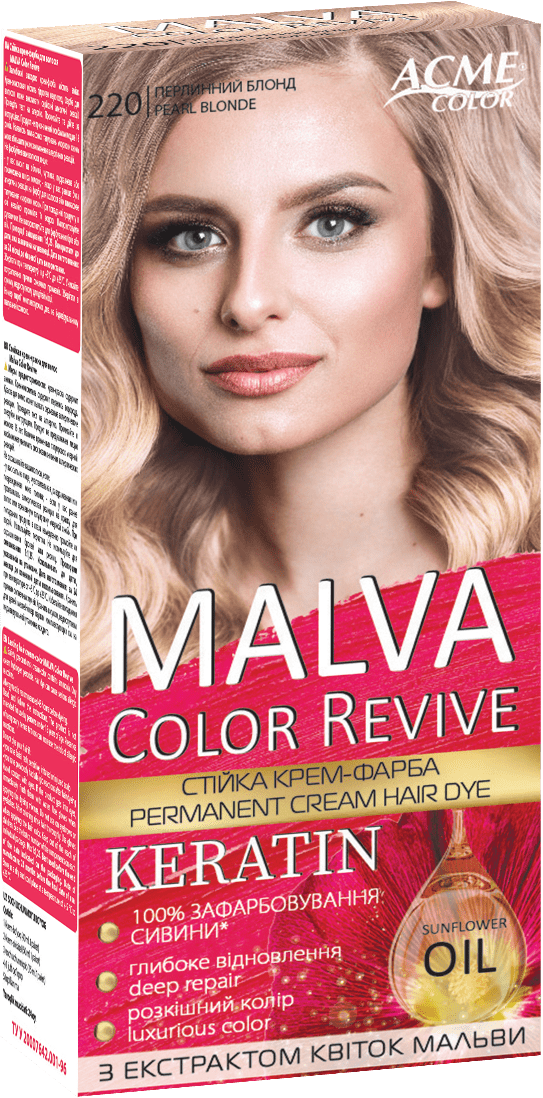 Крем-краска для волос Malva Color Revive № 220 Жемчужный блонд