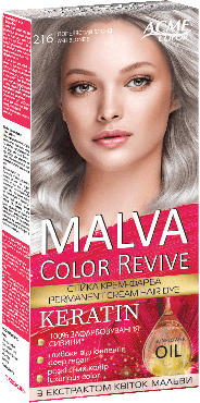 Крем-краска для волос Malva Color Revive № 216 Пепельный блонд