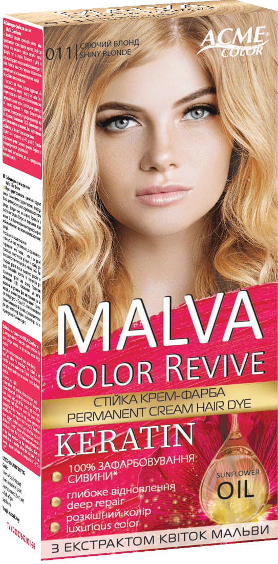 Крем-краска для волос Malva Color Revive № 011 Сияющий блонд