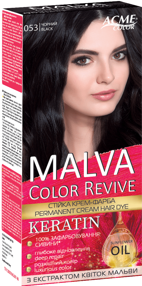 Крем-краска для волос Malva Color Revive № 053 Черный