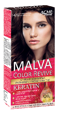 Malva Color Revive крем-фарба для волосся №142 Чорний шоколад