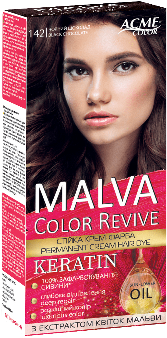 Крем-краска для волос Malva Color Revive № 142 Черный шоколад