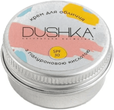Крем для лица Dushka солнцезащитный и увлажняющий с SPF30, 10 мл