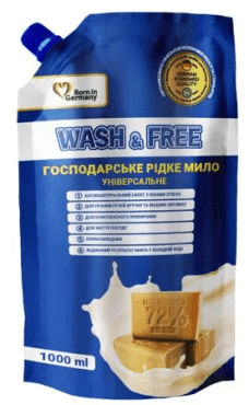 Хозяйственное мыло Wash&Free жидкое универсальное 1000 мл  (doypack)