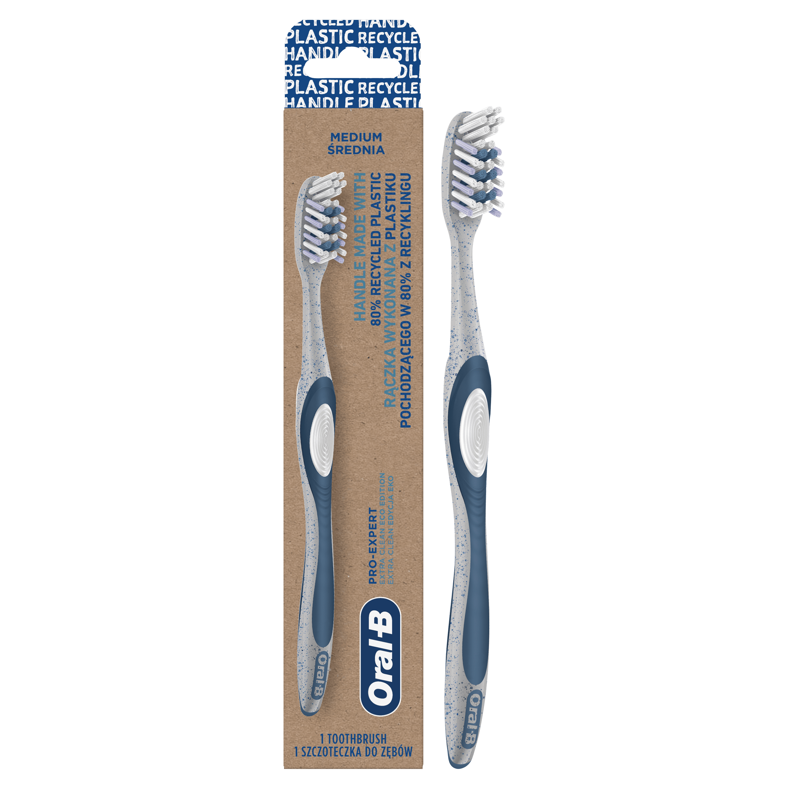 Щітка зубна Oral-B 3D White Pro-Expert Екстрачистка Eco Edition середньої жорсткості 2 шт.