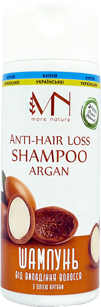 Шампунь More Nature натуральний проти випадіння волосся з олією аргани, 200 мл