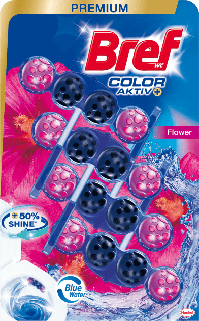 Блоки для унитаза Bref Color Aktiv Цветочная свежесть , 4*50г