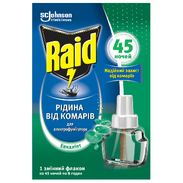 Жидкость от комаров для фумигатора RAID 45 ночей, Эвкалипт