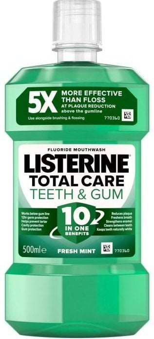 Ополаскиватель для ротовой полости Listerine Total Care Защита зубов и десен 500 мл фото 6