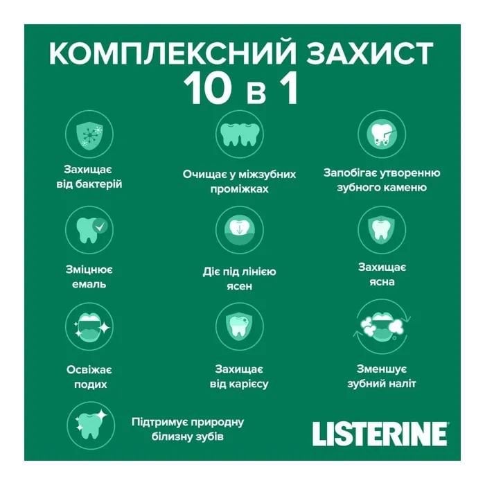 Ополаскиватель для ротовой полости Listerine Total Care Защита зубов и десен 500 мл
