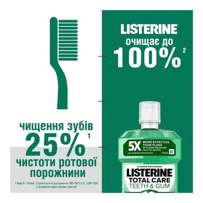 Ополаскиватель для ротовой полости Listerine Total Care Защита зубов и десен 500 мл фото 1