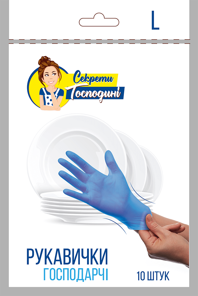 Секрети Господині рукавички TPE розмір L, 10шт