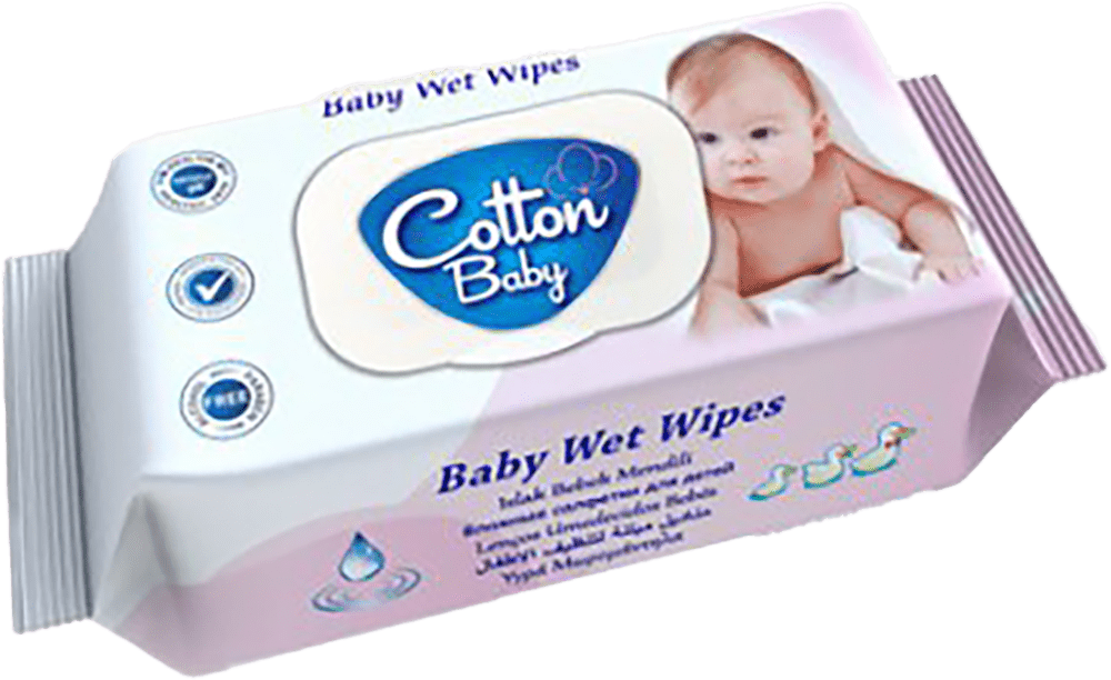 Cotton BABY дитячі вологі серветки з клапаном, 90шт