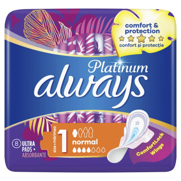 Гігієнічні прокладки Always Platinum Normal (Розмір 1) 8 шт фото 1
