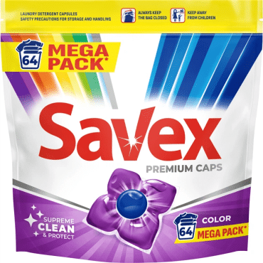 Капсули для прання Savex Premium Color 64 шт.
