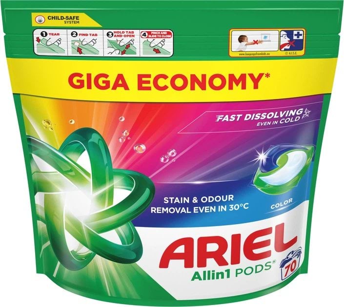 Капсули для прання Ariel Pods All-in-1 Color для кольорового 70 шт
