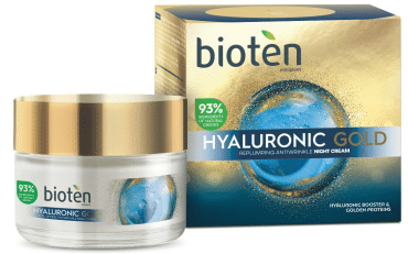 Нічний крем для обличчя Bioten Hyaluronic Gold проти зморшок із гіалуроном 50 мл