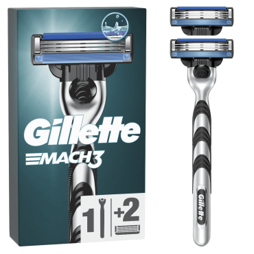 Станок для гоління чоловічий (бритва) Gillette Mach3 з 2 змінними картриджами, 1 шт