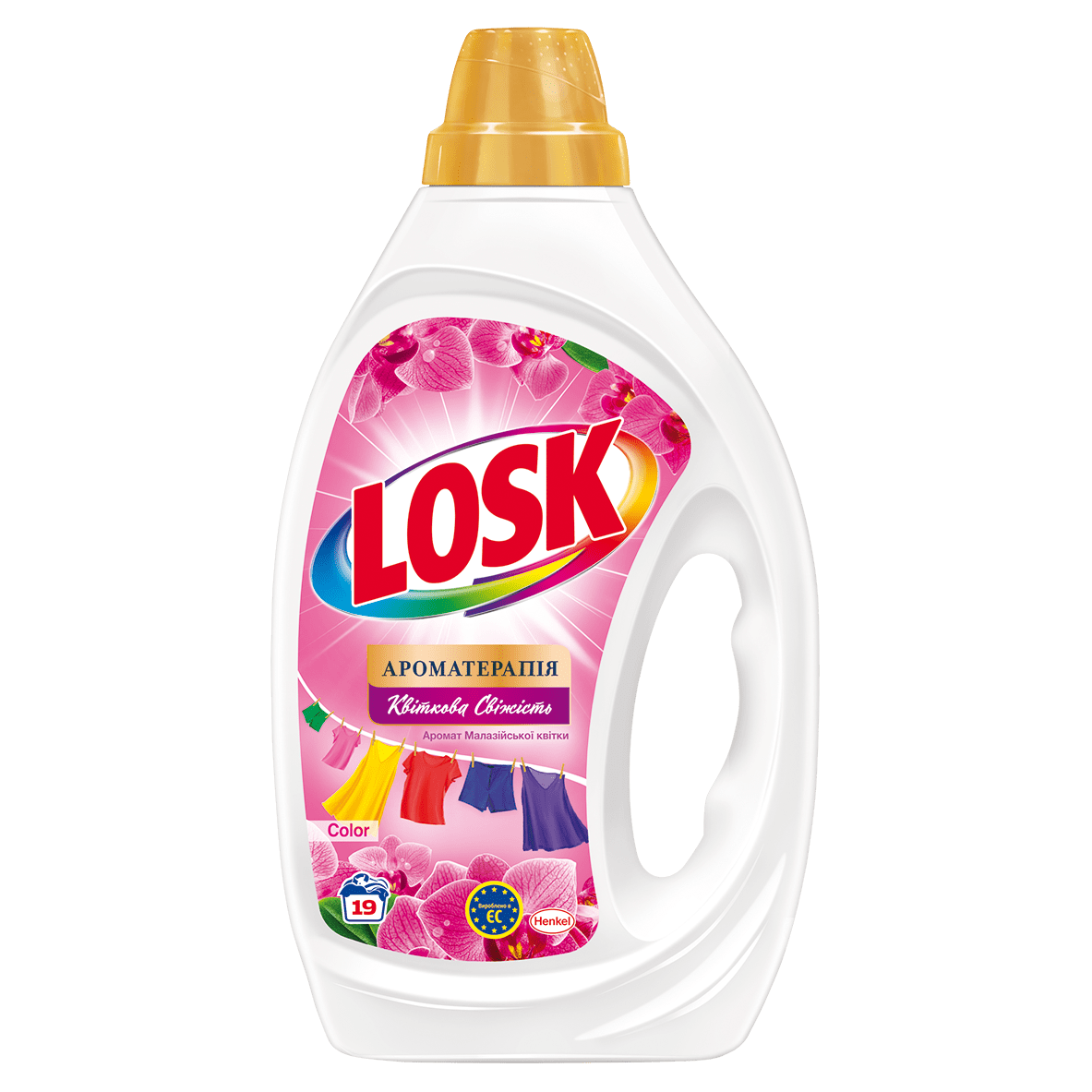 Гель для прання Losk Color Ароматерапія Аромат Малазійської квітки 855 мл