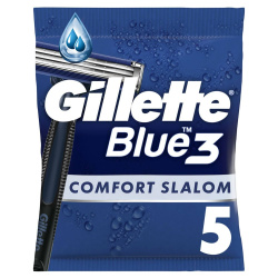 Одноразовые станки для бритья (Бритвы) мужские Gillette Blue 3 Comfort Slalom, 5 шт