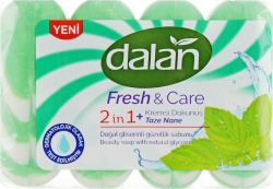 Dalan FRESH&CARE мыло туалетное 1+1 Свежесть мяты, 4*90 г