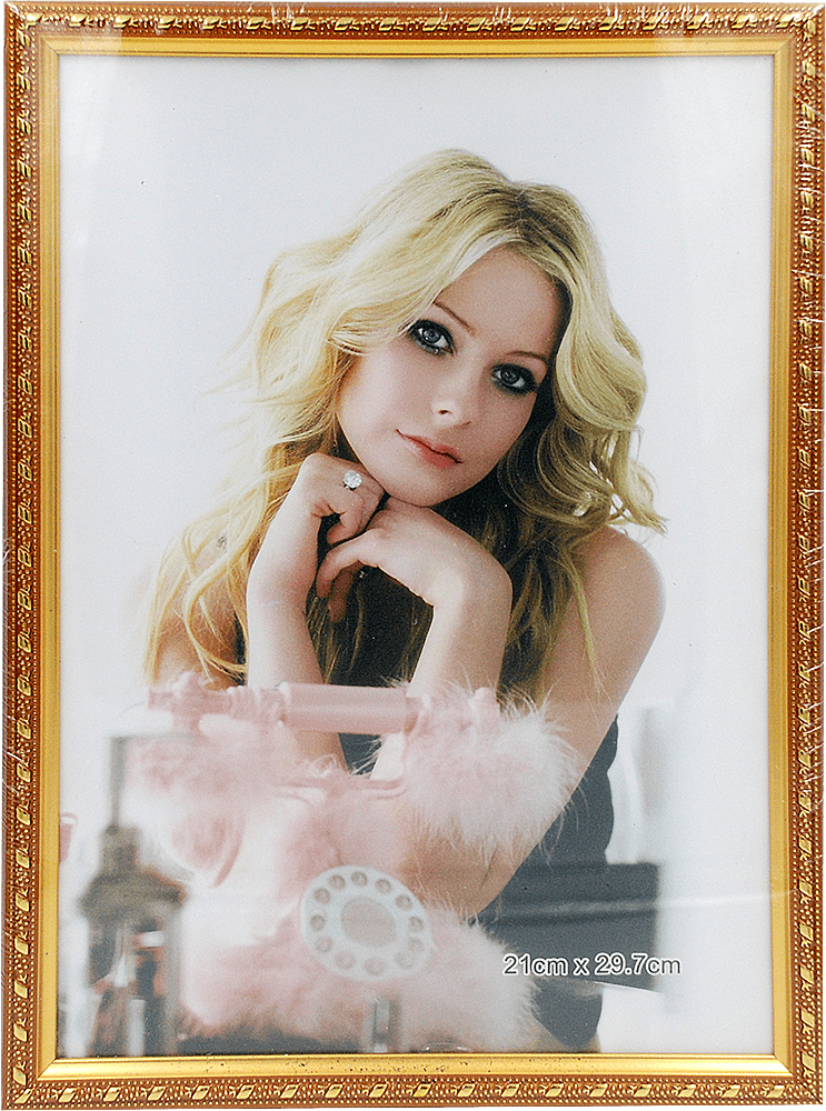 Фоторамка золотистого кольору розмір 21х30 см, 1 шт